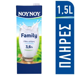 Family Γάλα Υψηλής Παστερίωσης Πλήρες 1,5lt