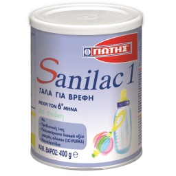 Sanilac 1 Γάλα για Βρέφη μέχρι 6 Μηνών σε σκόνη 400gr
