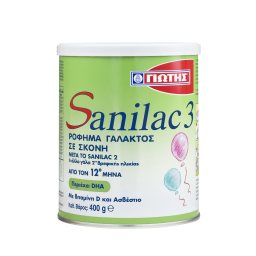Sanilac 3 Γάλα 3ης Βρεφικής Ηλικίας 12+ Μηνών σε σκόνη 400gr