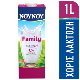 Family Γάλα Υψηλής Παστερίωσης Ελαφρύ Χωρίς λακτόζη 1lt