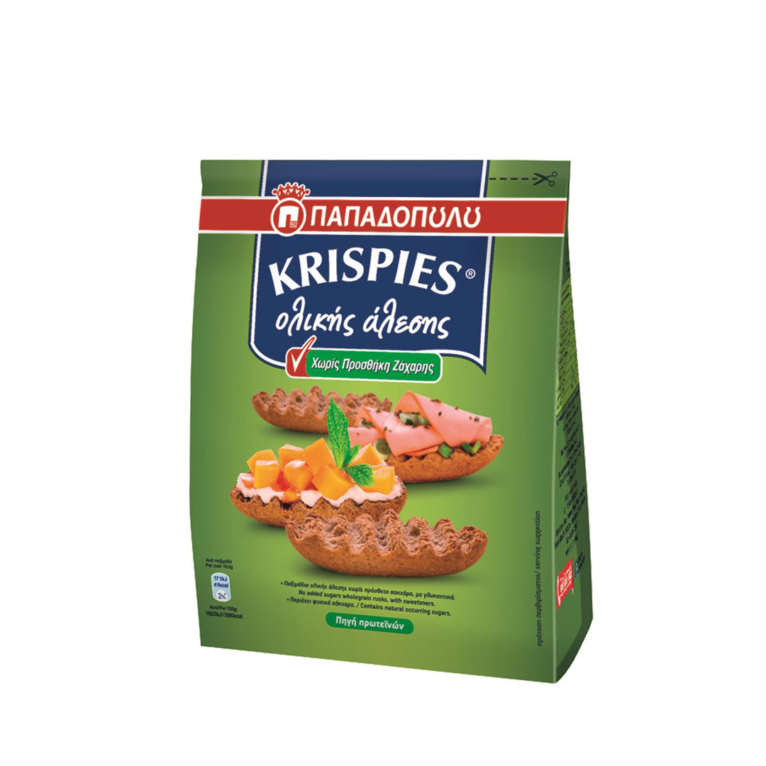 Krispies Παξιμάδια Ολικής Άλεσης Vegan Χωρίς προσθήκη ζάχαρης 200gr