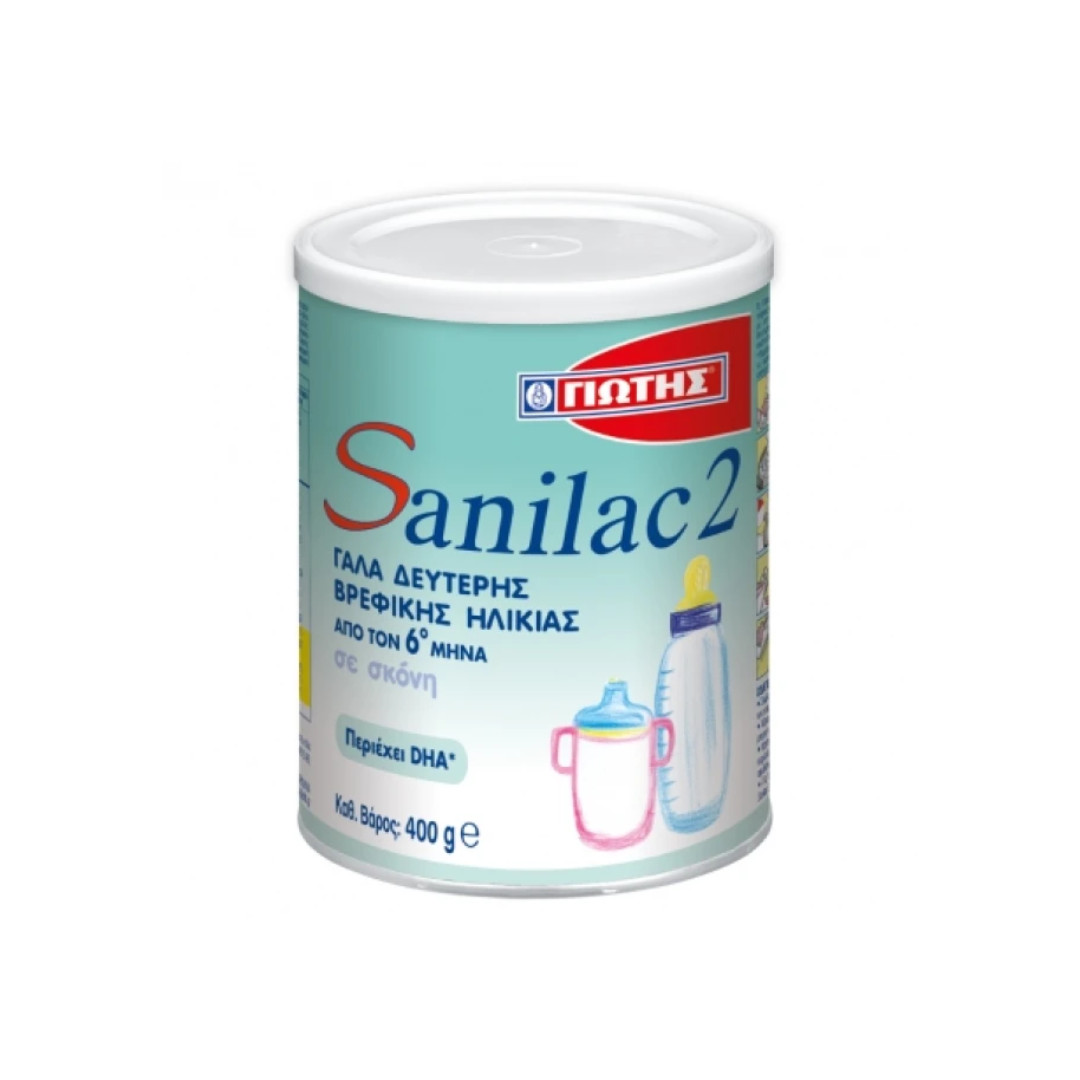 Sanilac 2 Γάλα 2ης Βρεφικής Ηλικίας 6+ Μηνών σε σκόνη 400gr