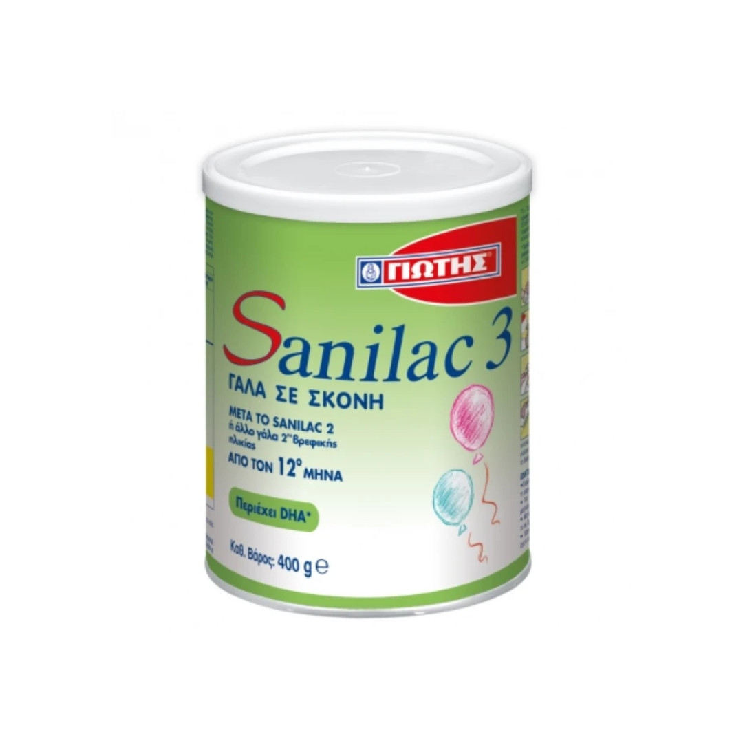 Sanilac 3 Γάλα 3ης Βρεφικής Ηλικίας 12+ Μηνών σε σκόνη 400gr