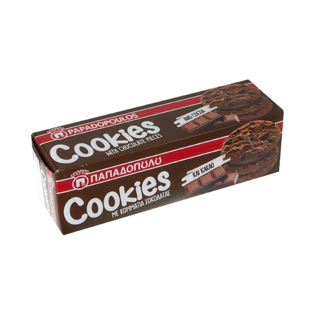 Cookies Μπισκότα με Κομμάτια Σοκολάτας & Κακάο 180gr