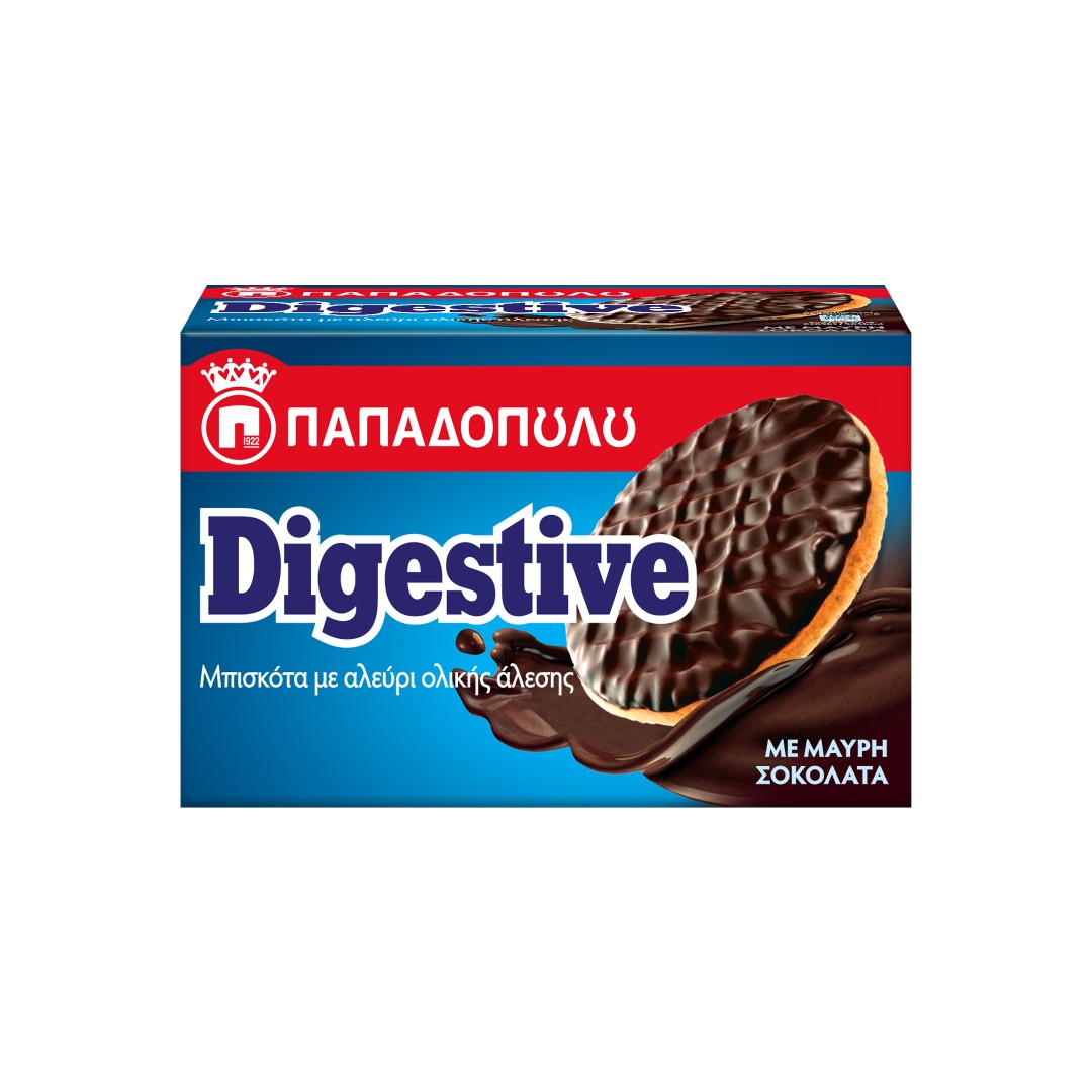 Digestive Μπισκότα με Επικάλυψη Μαύρη Σοκολάτα 200gr