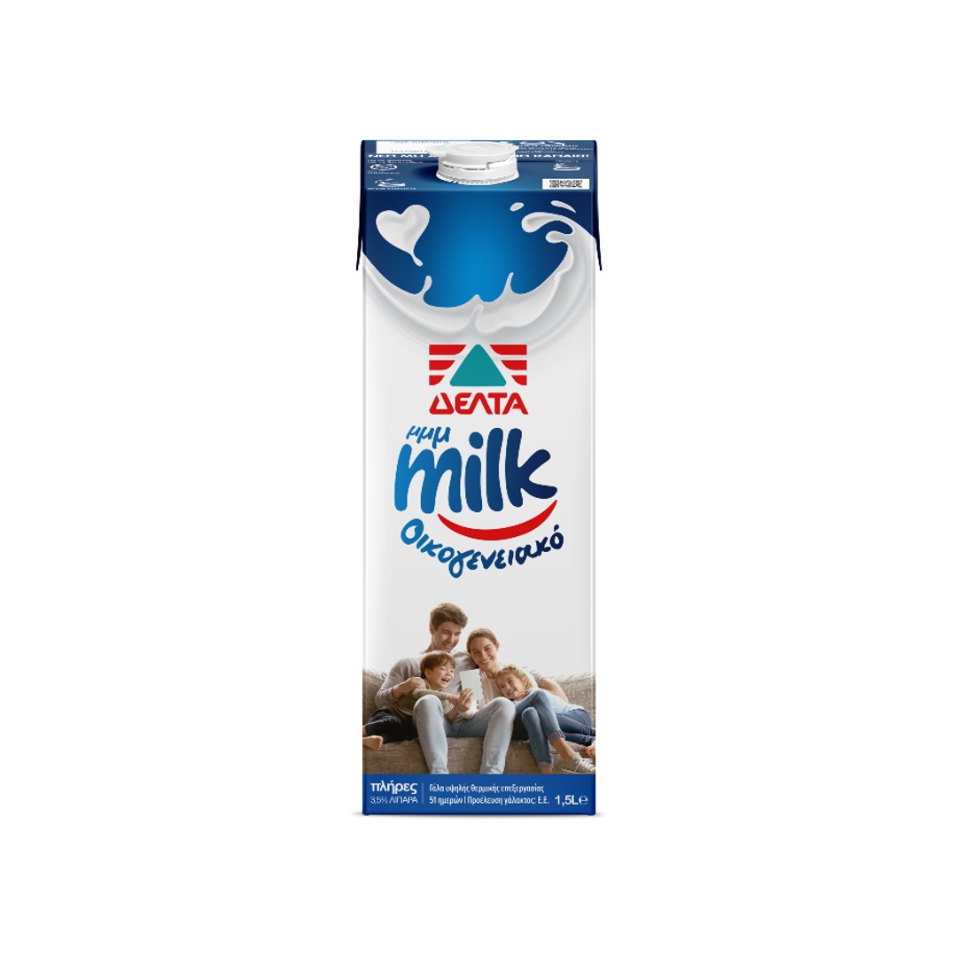 ΔΕΛΤΑ μμμMilk Οικογενειακό Γάλα Υψηλής Παστερίωσης Πλήρες 3,5% 1,5 L