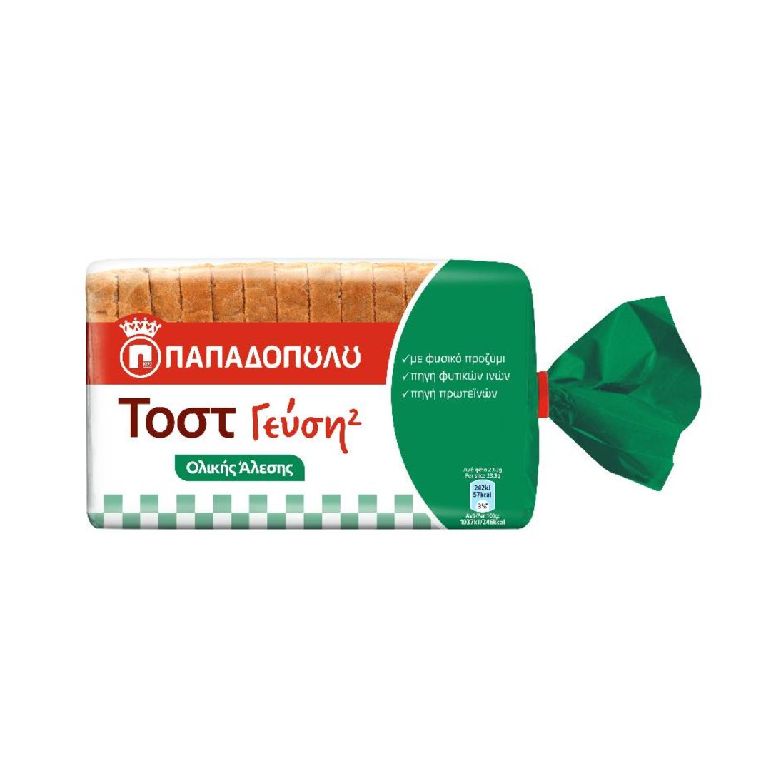 Γεύση² Ψωμί για Τοστ Ολικής Άλεσης Vegan 325gr