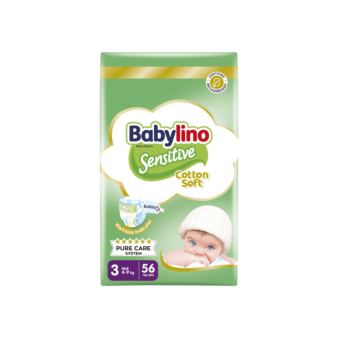 Sensitive Πάνες Cotton Soft Νο3 Midi 4-9kg 56τεμ