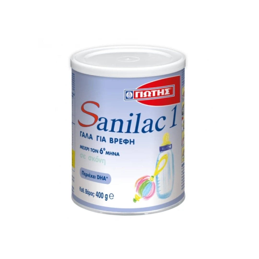 Sanilac 1 Γάλα για Βρέφη μέχρι 6 Μηνών σε σκόνη 400gr