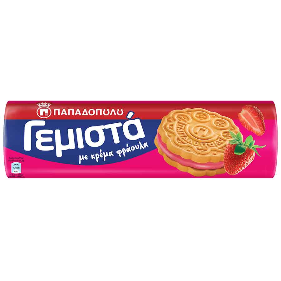 ΠΑΠΑΔΟΠΟΥΛΟΥ Μπισκότα Γεμιστά Φράουλα 200 g
