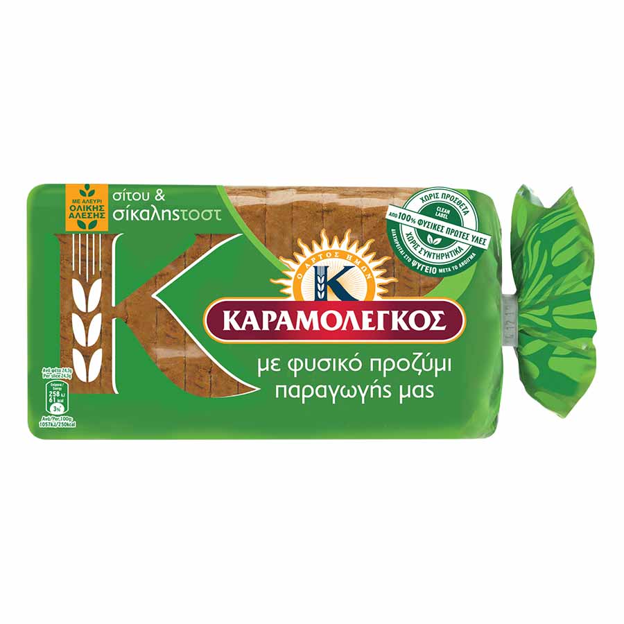 Ψωμί για Τοστ Σίτου & Σίκαλης με Προζύμι 340gr