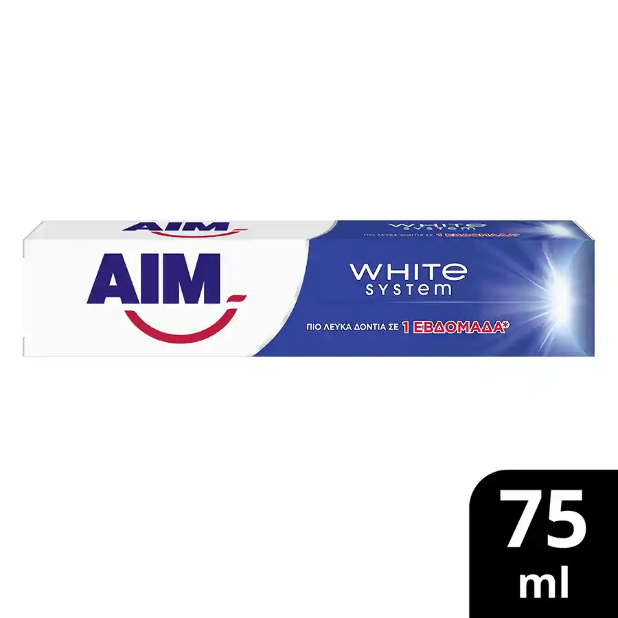 aim οδοντόκρεμα white system 75 ml
