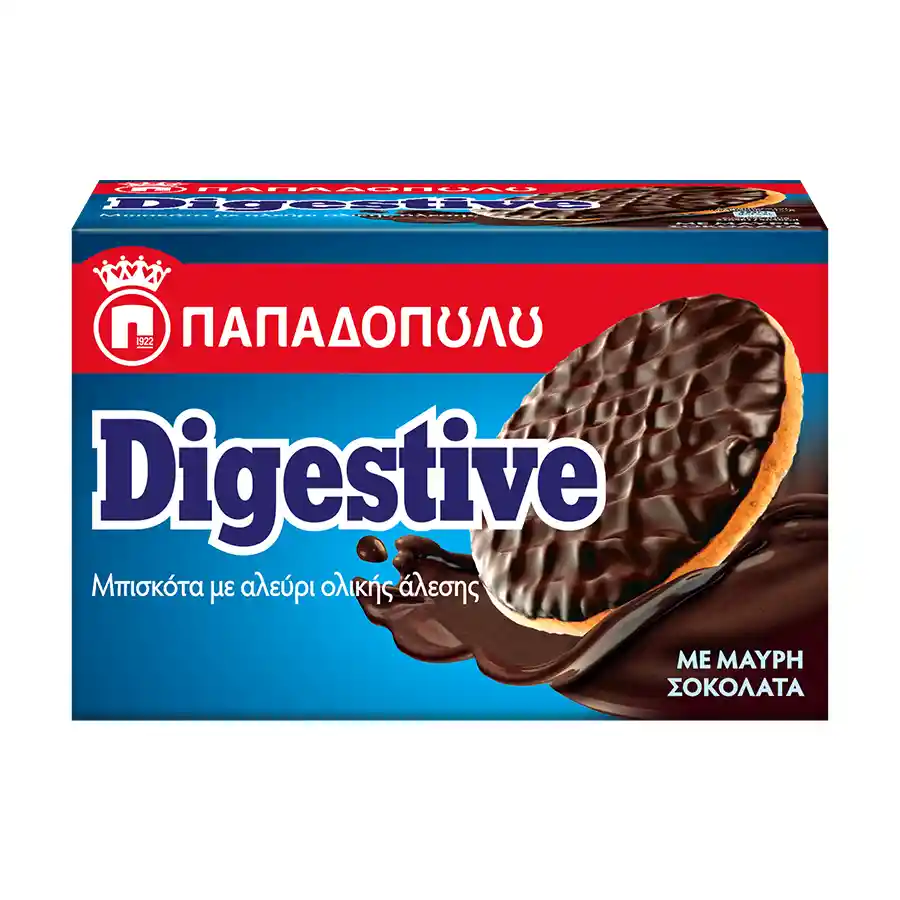 Digestive Μπισκότα με Επικάλυψη Μαύρη Σοκολάτα 200gr