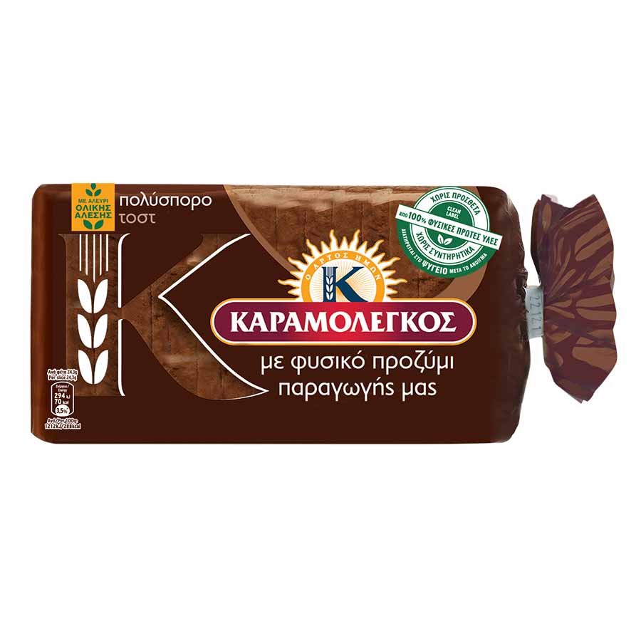 Ψωμί για Τοστ Πολύσπορο Ολικής Άλεσης με Προζύμι 340gr