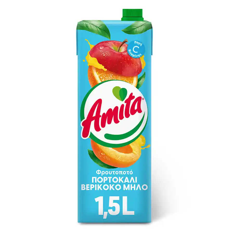 amita φρουτοποτό πορτοκάλι βερίκοκο μήλο 1,5 L