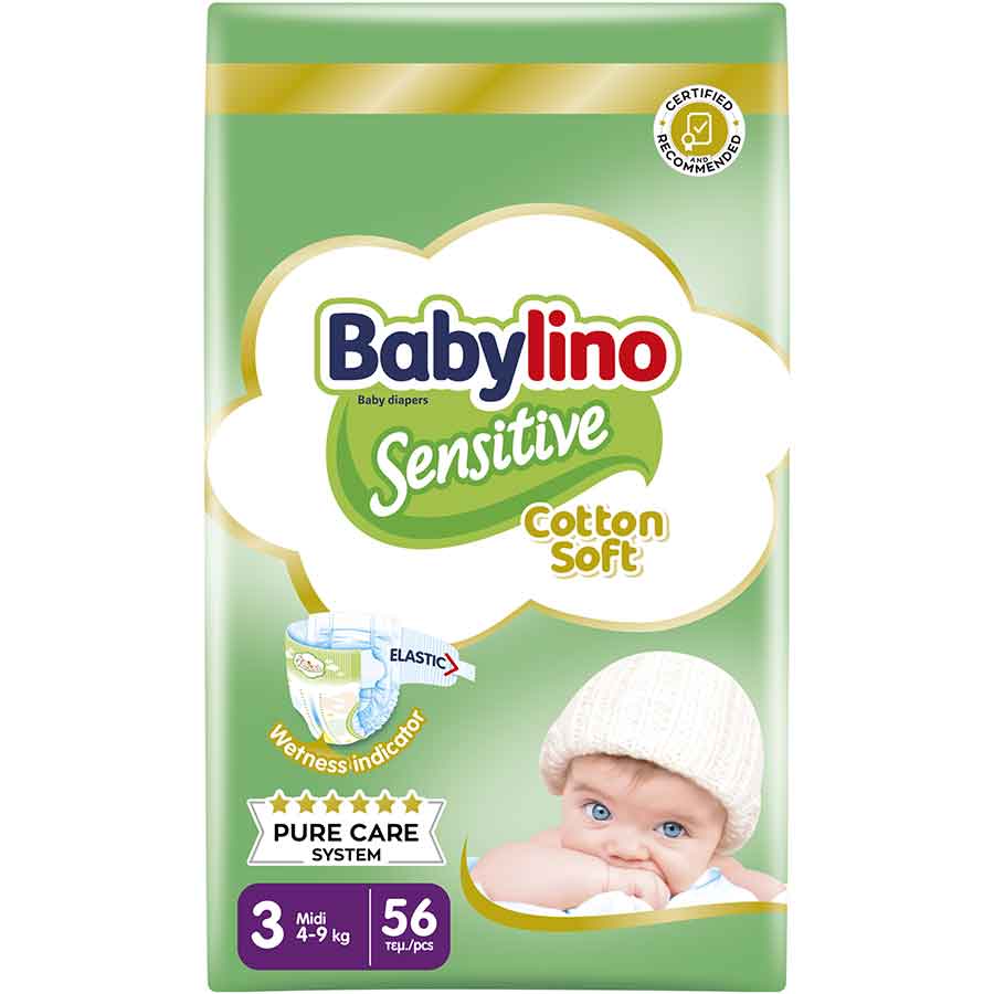 Sensitive Πάνες Cotton Soft Νο3 Midi 4-9kg 56τεμ