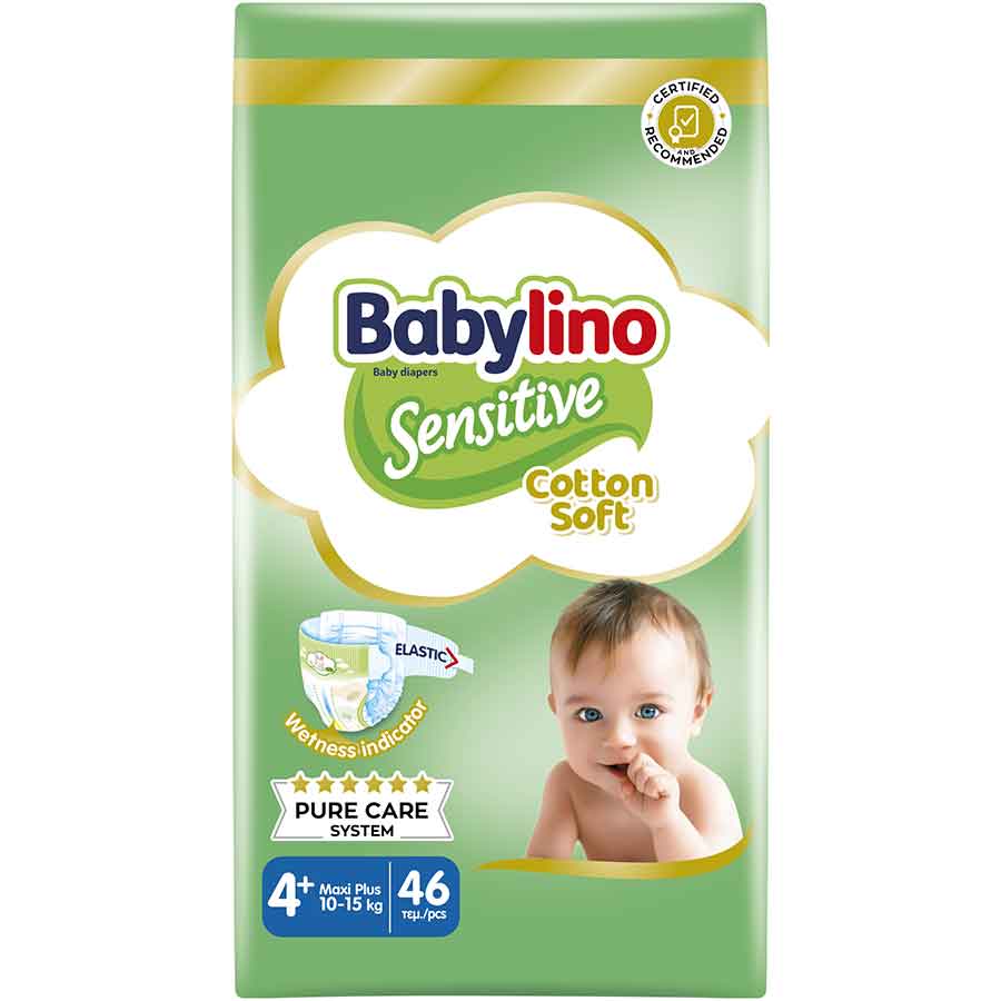 Sensitive Πάνες Cotton Soft Νο4+ Maxi Plus 10-15kg 46τεμ