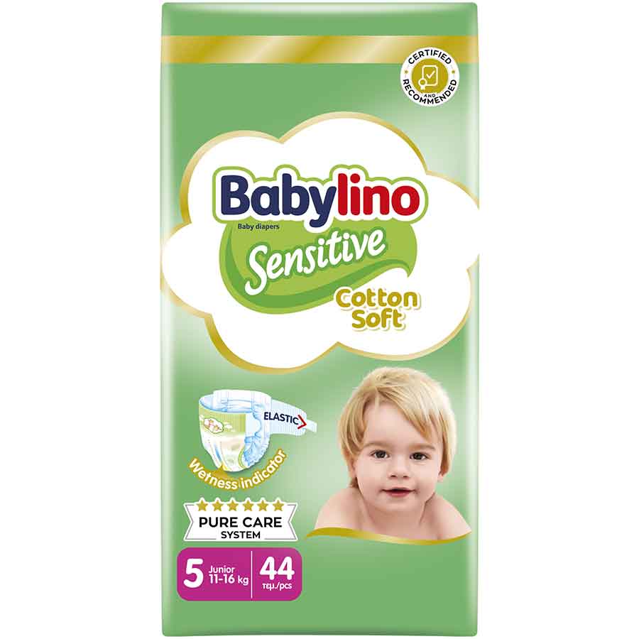 Sensitive Πάνες Cotton Soft Νο5 Junior 11-16kg 44τεμ