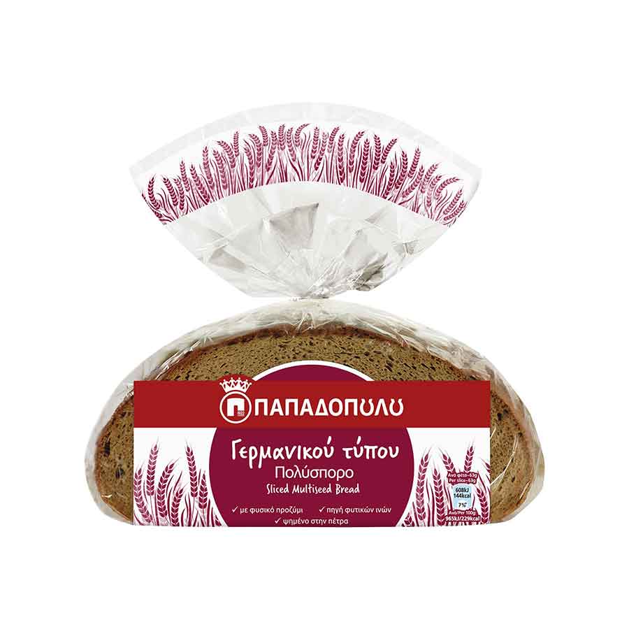 Ψωμί Γερμανικού Τύπου Πολύσπορο σε φέτες 500gr