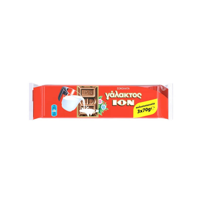 ΙΟΝ Σοκολάτα Γάλακτος 3 × 70 g
