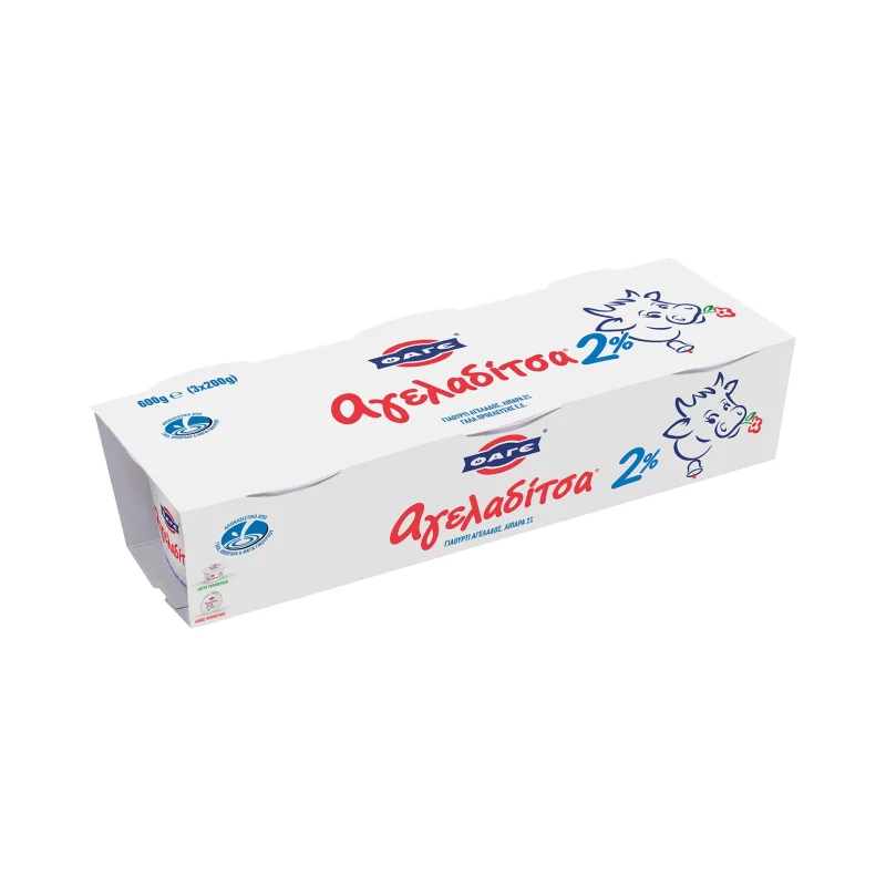 ΦΑΓΕ Αγελαδίτσα Γιαούρτι 2% 3 × 200 g