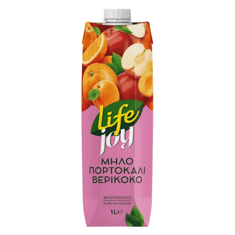LIFE Φρουτοποτό Πορτοκάλι Μήλο Βερίκοκο 1 L