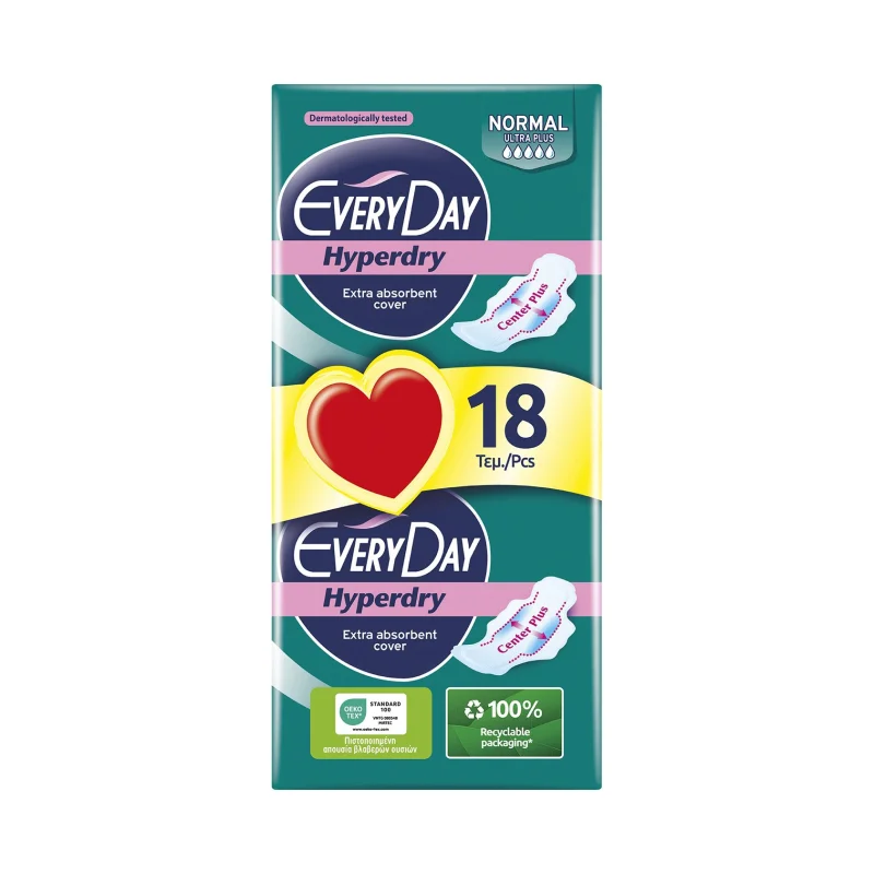 everyday hyperdry σερβιέτες ultra plus normal 18 τεμ.