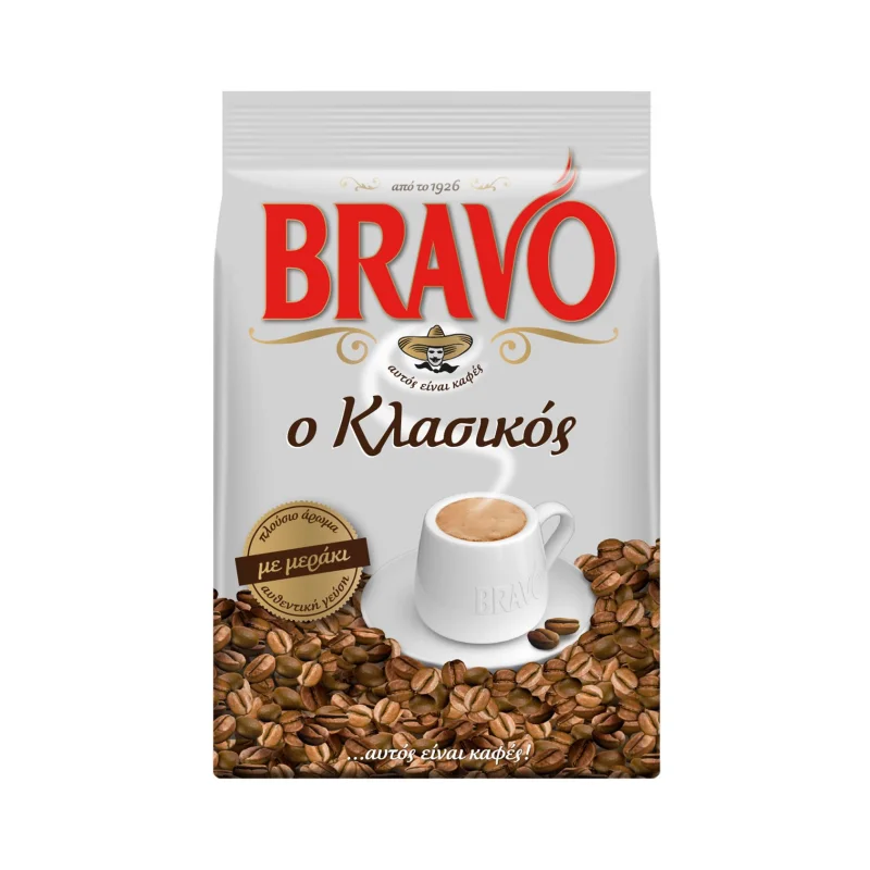 bravo κλασικός καφές ελληνικός 485 g