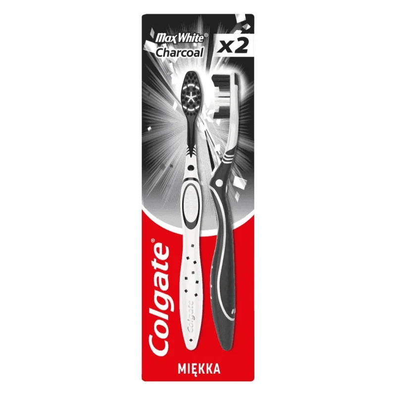 colgate max white οδοντόβουρτσα charcoal 2 τεμ.