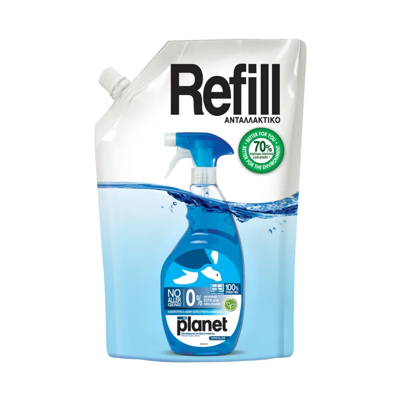 planet καθαριστικό τζαμιών crystal ice ανταλλακτικό 750 ml