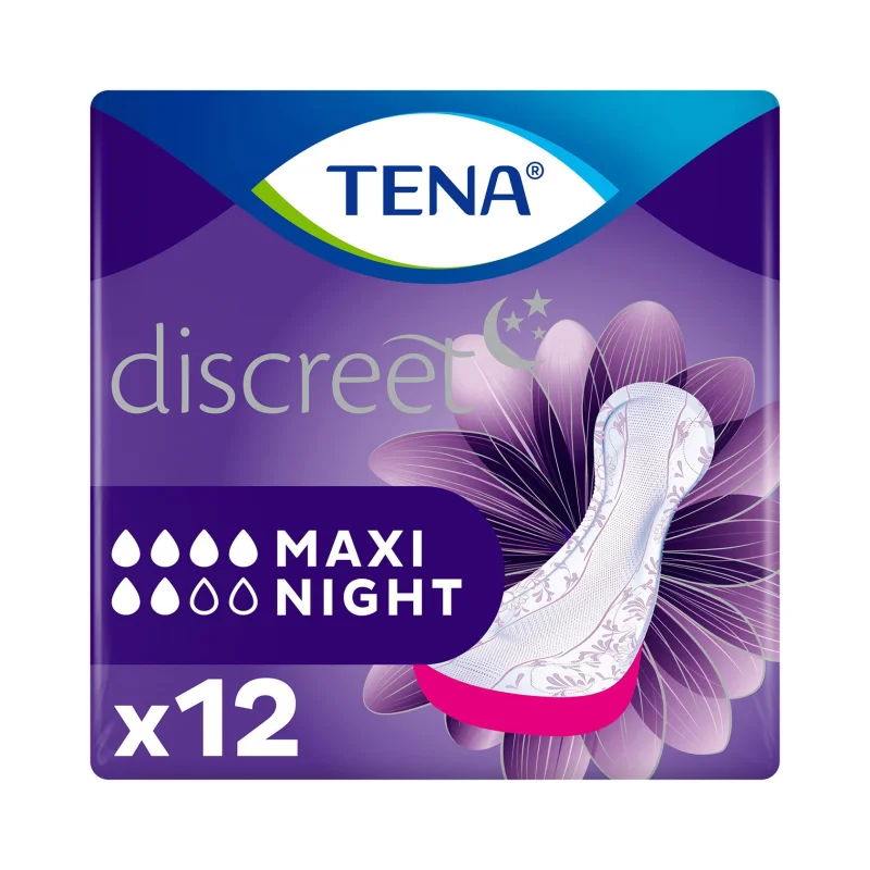 tena discreet σερβιέτες ακράτειας maxi night 12 τεμ.