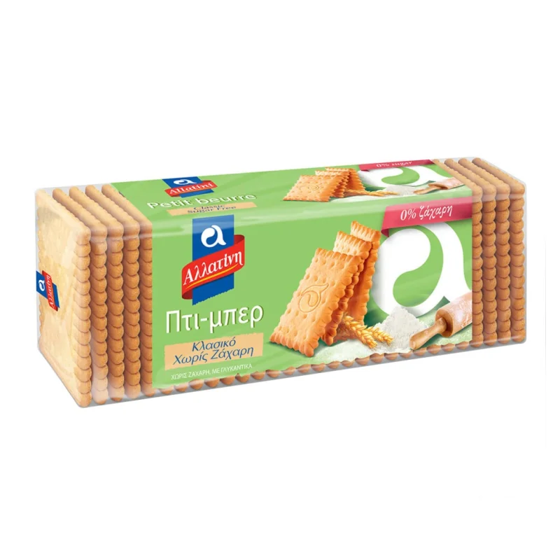 αλλατίνη πτι μπερ μπισκότα χωρίς ζάχαρη . 225 g