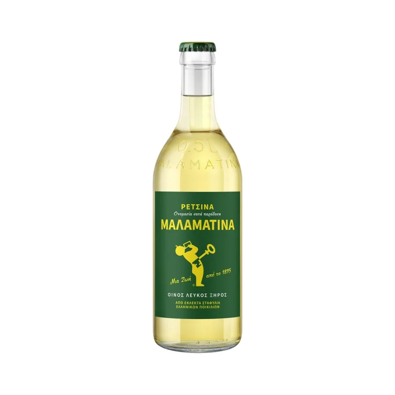 μαλαματινα λευκός οίνος ρετσίνα 500 ml