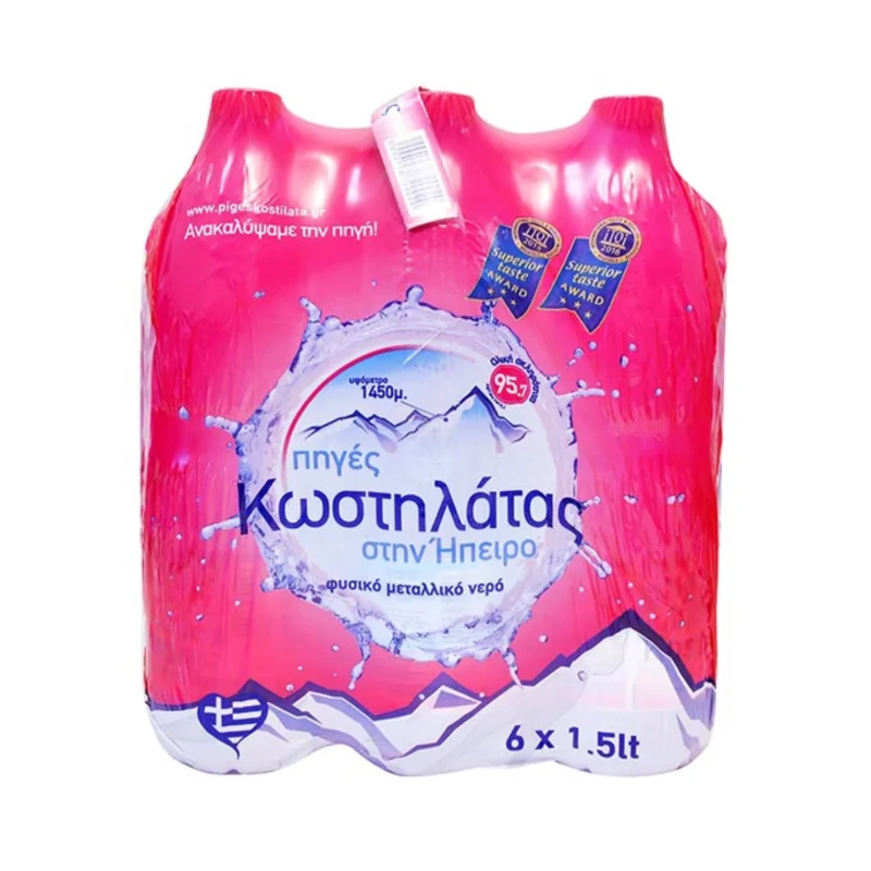 πηγες κωστηλατας φυσικό μεταλλικό νερό 6 × 1,5 L