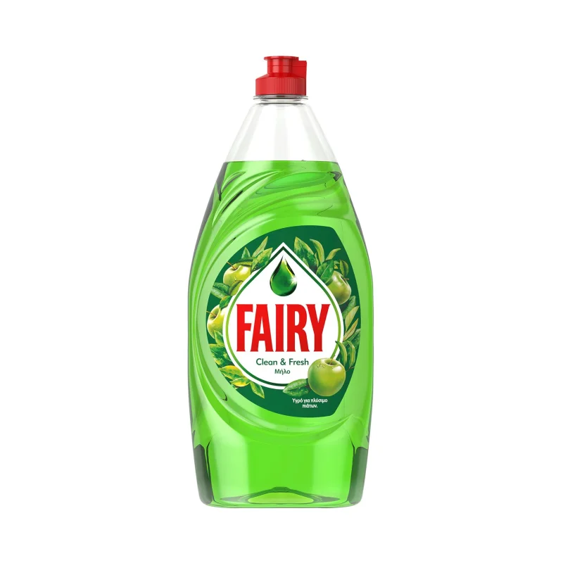 fairy clean & fresh απορρυπαντικό πιάτων υγρό μήλο 900 ml
