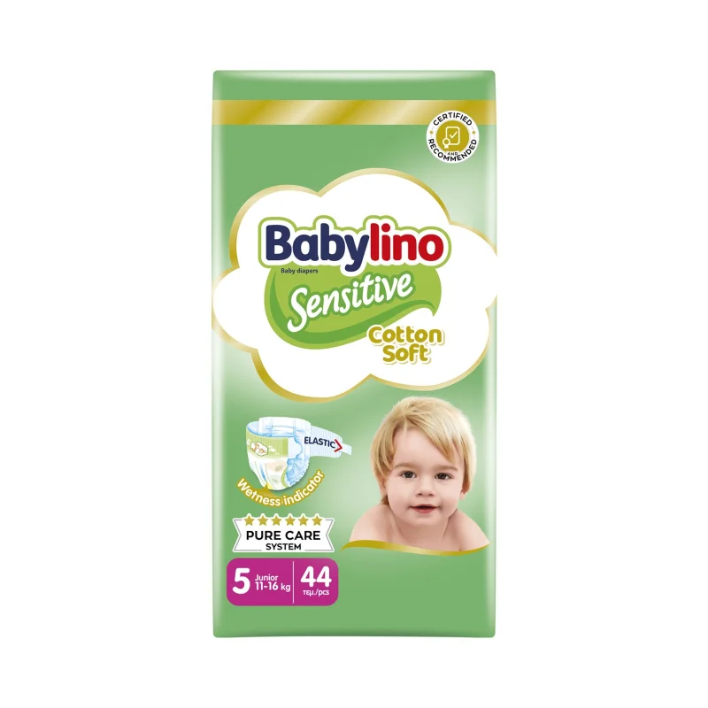 Sensitive Πάνες Cotton Soft Νο5 Junior 11-16kg 44τεμ