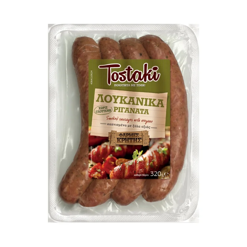 tostaki λουκάνικα ριγανάτα χωρίς γλουτένη 320 g