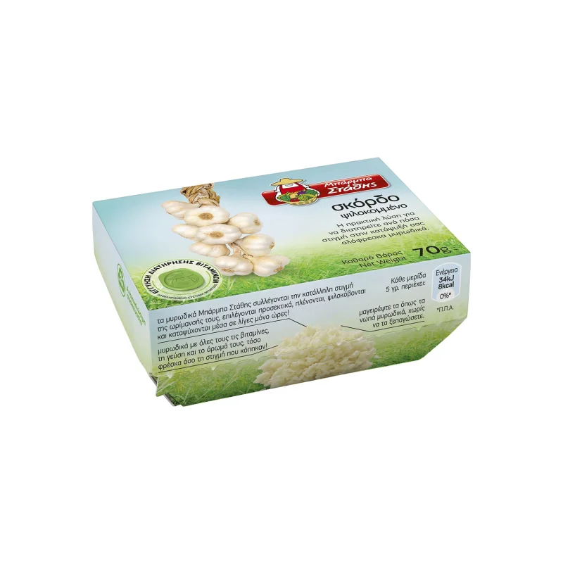 μπάρμπα στάθης σκόρδο ψιλοκομμένο . 70 g