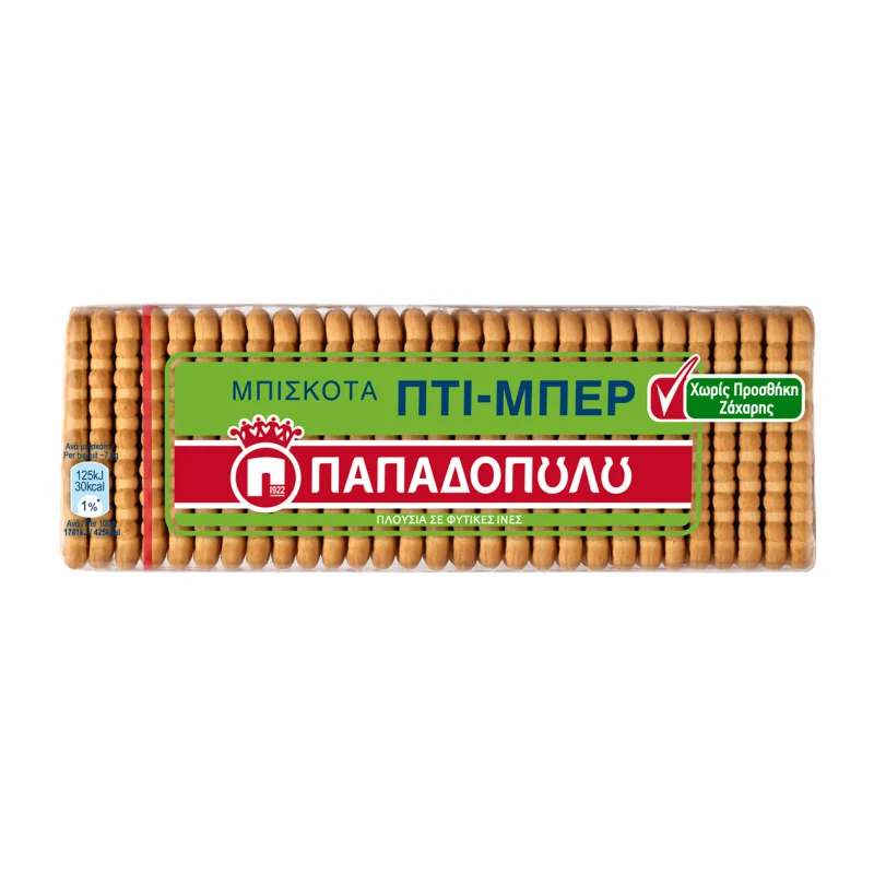 μπισκότα πτι μπερ χωρίς προσθήκη ζάχαρης 225 g