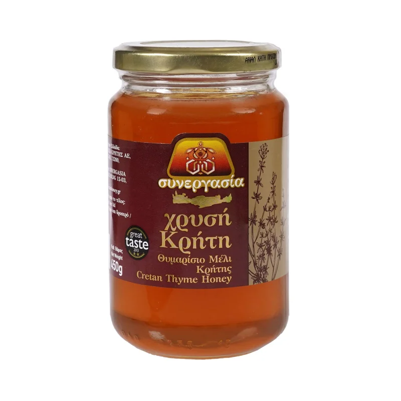 συνεργασια χρυσή κρήτη μέλι θυμαρίσιο 450 g