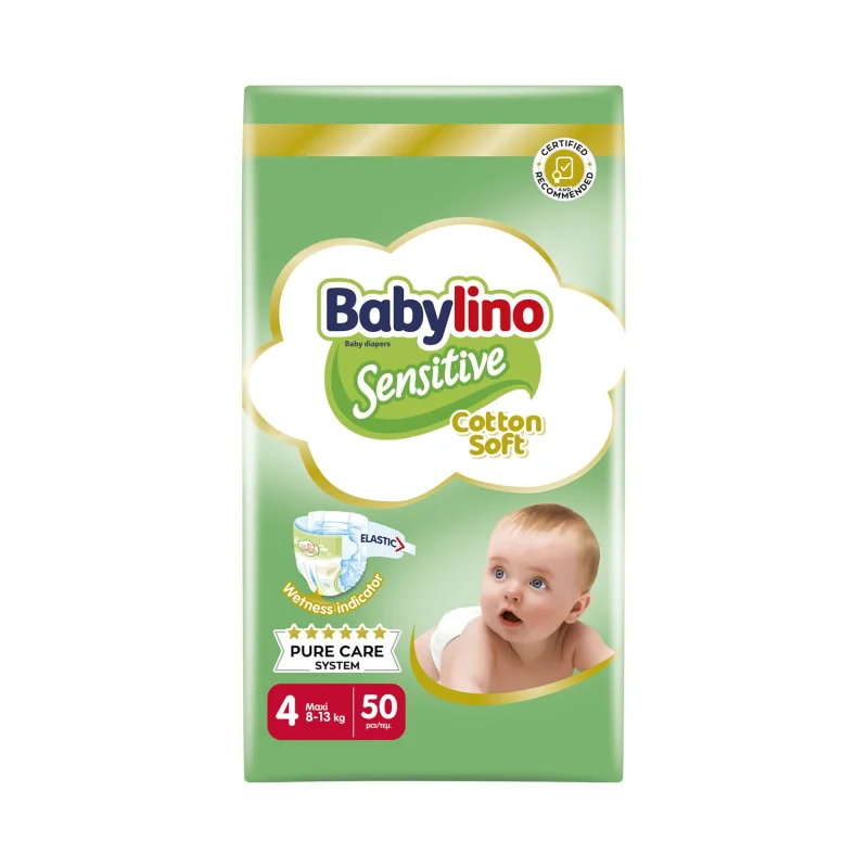 Sensitive Πάνες Cotton Soft Νο4 Maxi 8-13kg 50τεμ