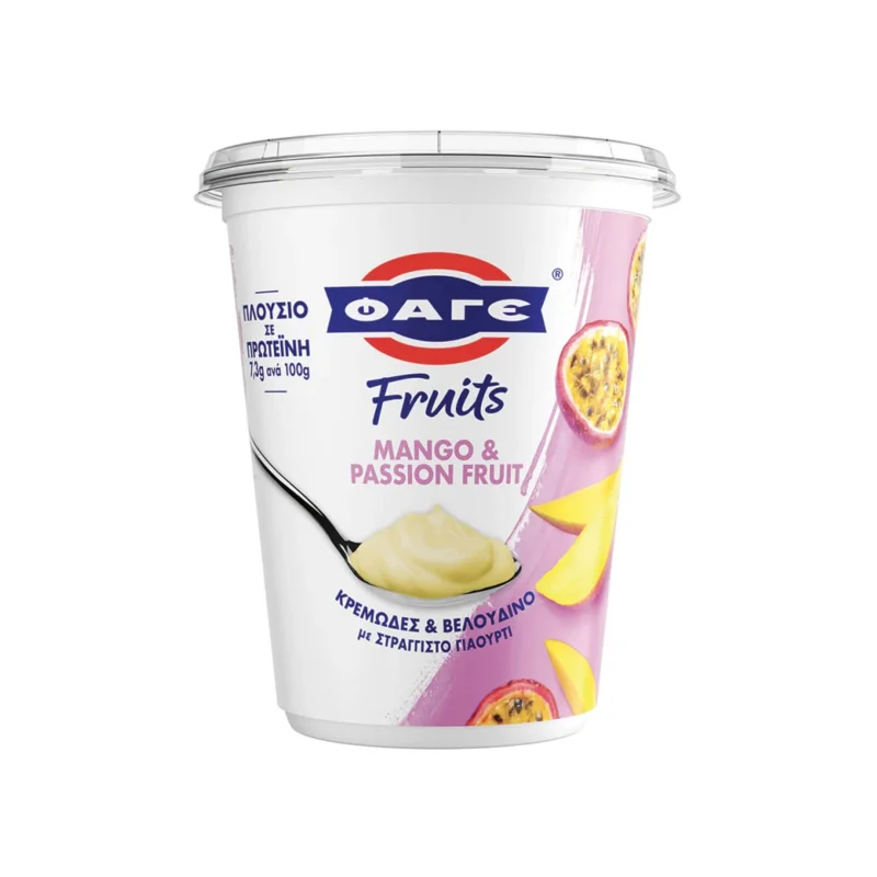επιδόρπιο στραγγιστού γιαουρτιού fruits mango passion fruit 380 g