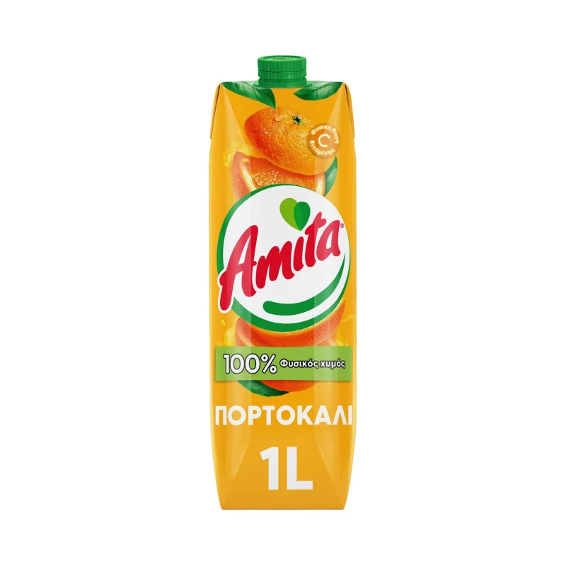 amita φυσικός χυμός πορτοκάλι 1 L