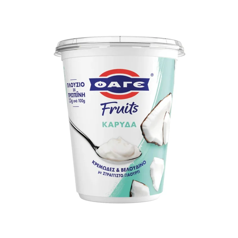 επιδόρπιο στραγγιστού γιαουρτιού fruits καρύδα 380 g
