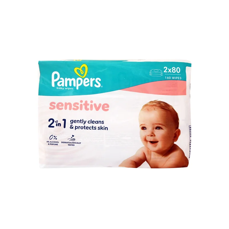 μωρομάντηλα sensitive 2 × 80 τεμ.