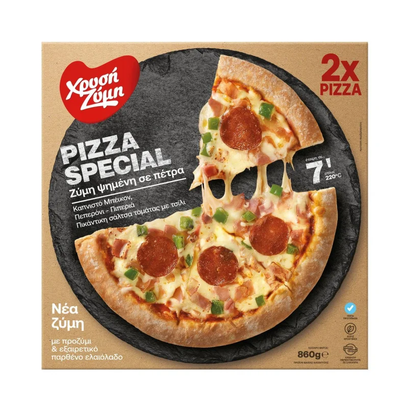 χρυσή ζύμη πίτσα special . 2 × 430 g
