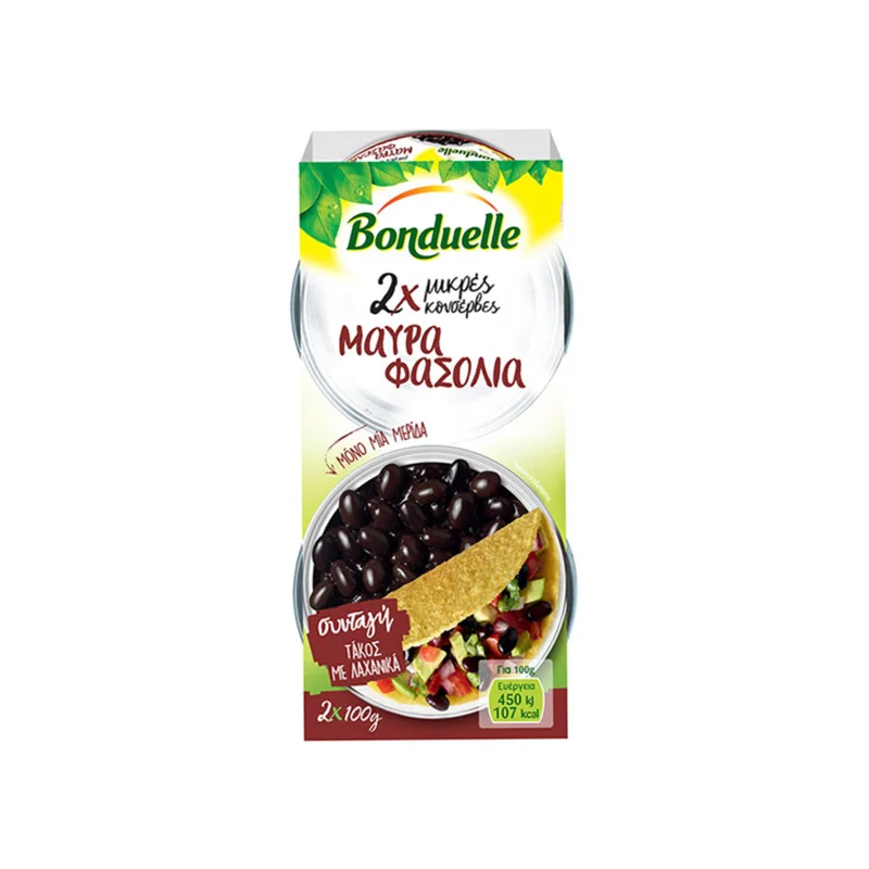bonduelle μαύρα φασόλια 2 × 100 g