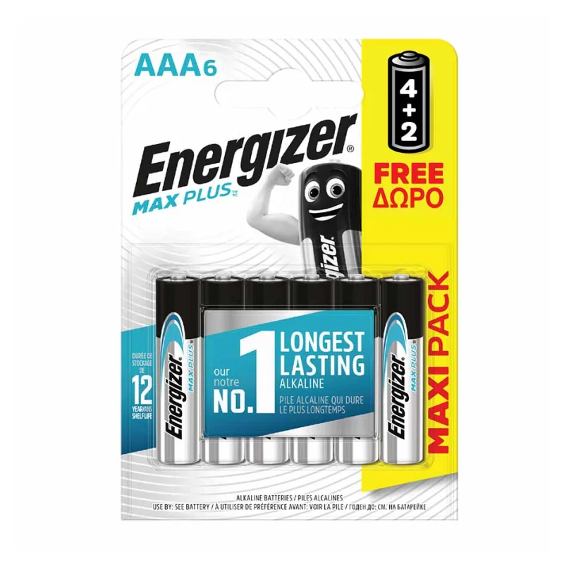 Μπαταρίες Max Plus E92 AAA 4τεμ +2τεμ Δώρο