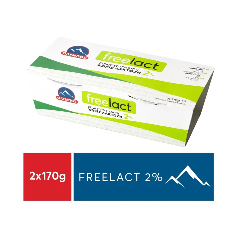 Freelact Γιαούρτι Στραγγιστό 2% Χωρίς λακτόζη 2x170gr