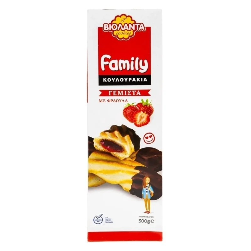 κουλουράκια family γεμιστά φράουλα 300 g